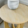 NicBex Natural Round Coffee Table with Cross Curved Base,Small Side Table,Wooden Center Table for Livng Room - 4 of 4