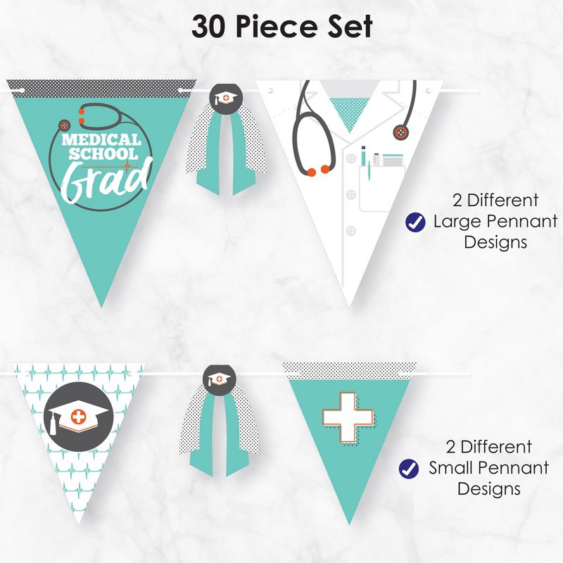 Big Dot of Happiness 30 Piece Medical School Graduation Party Pennant Triangle Banner, 5 of 9