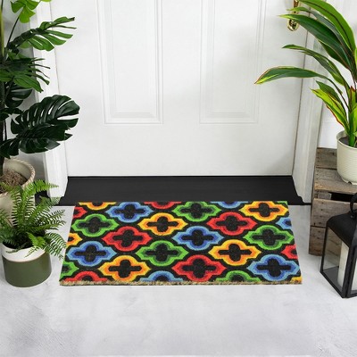 Quatrefoil Multicolor Coir Outdoor Doormat 29.5" x 17.75"