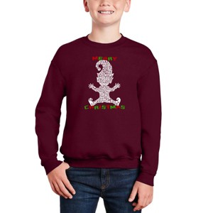 LA Pop Art Christmas Elf - Boy's Word Art Crewneck Sweatshirt - 1 of 3