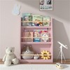 YONWAY 3 Tier Kids Book Shelf,Kids Book Rack, Helps Keep Bedrooms, Playrooms, and Classrooms Organized, Pink - 2 of 4