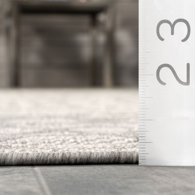 Gray Synthetic Flat Woven Indoor/Outdoor Area Rug