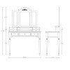 Tangkula 7 Drawers Tri-Folding Vanity Mirror Makeup Dressing Table Set w/ Necklace Hook - 4 of 4