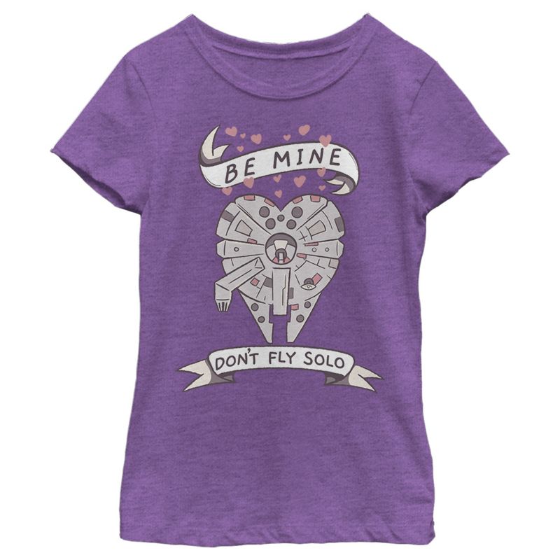 Girl's Star Wars Valentine Don't Fly Solo T-Shirt, 1 of 4