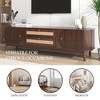 CAVINAS Rattan TV Stand for 75" TVs, 66.93" Farmhouse Media Console with Solid Wood Doors & Drawers,MDF Entertainment Center for Living Room - 4 of 4
