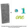 Big Dot of Happiness 1st Birthday Roar Dinosaur - Paper Straw Decor - ONEasaurus Dino First Birthday Party Striped Decorative Straws - Set of 24 - 3 of 4