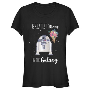 Juniors Womens Star Wars Mother's Day R2-D2 Greatest Mom in the Galaxy T-Shirt - 1 of 4