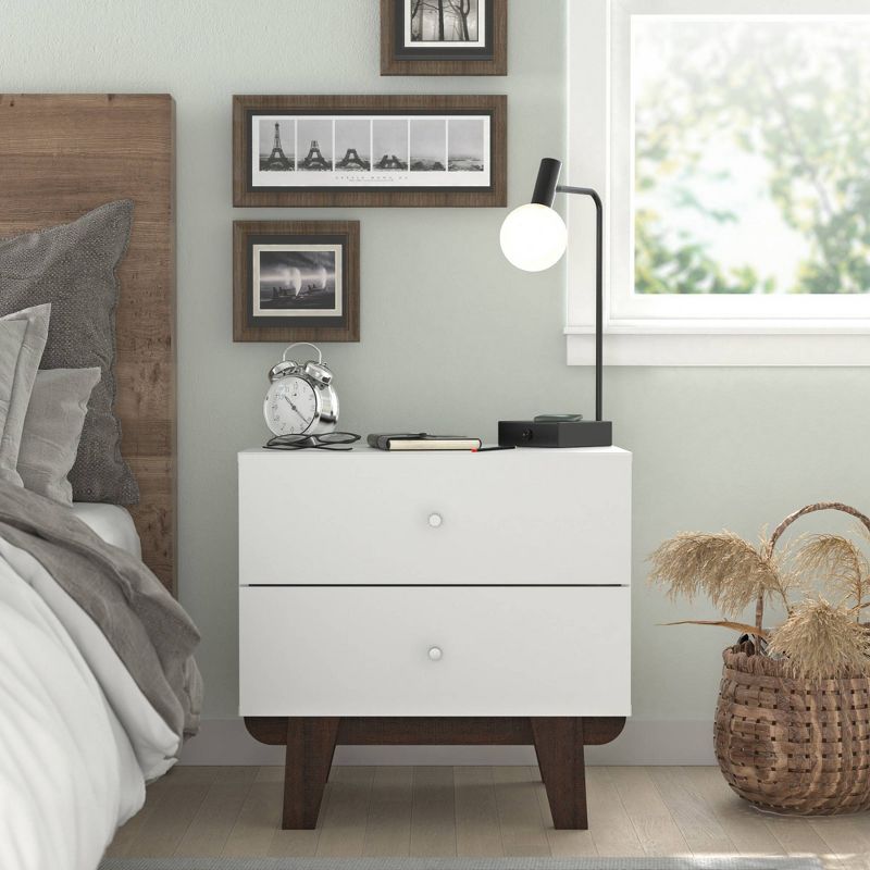 Kincaid Wood 2 Drawer Nightstand Matte White - Hillsdale Furniture, 3 of 12