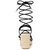 Allegra K Women's Square Toe Lace Up Platform Espadrilles Wedge Heel Sandals - 4 of 4