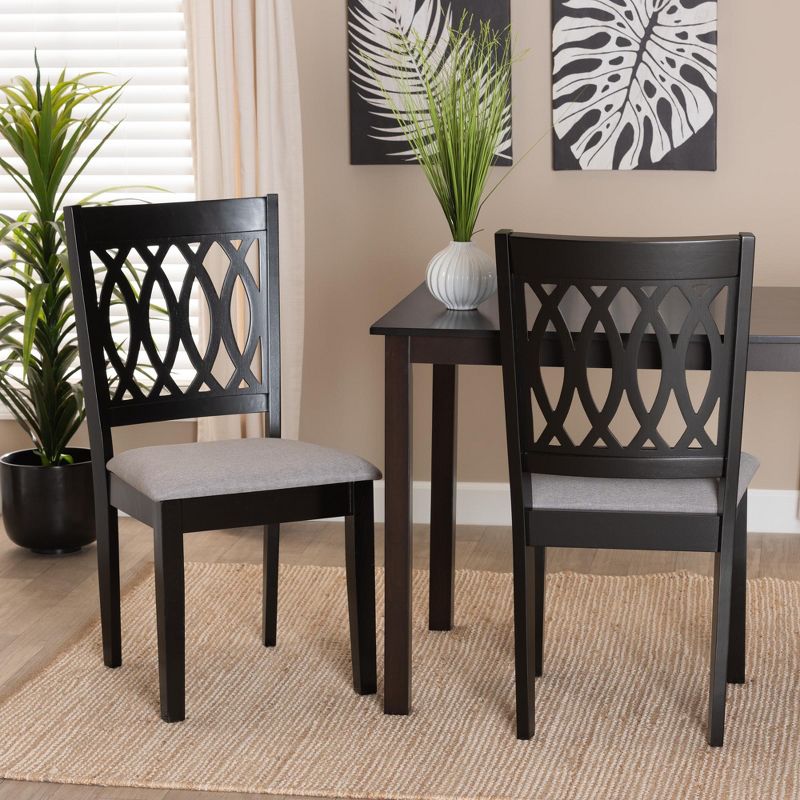 Baxton Studio Florencia Modern Fabric and Wood Dining Chair Set, 1 of 8
