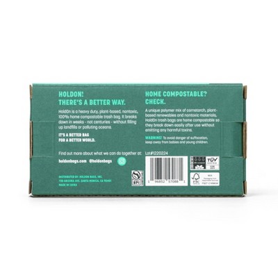 HoldOn Bags Compostable Small Space Trash Bags - 4gal/30ct