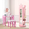 Tangkula Kids Jewelry Cabinet Standing Children Jewelry Organizer w/ Full-Length Mirror - 3 of 4