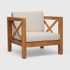 Brava 5pc Acacia Wood Sectional Sofa & Club Chair Set - Teak/Beige - Christopher Knight Home - 3 of 4