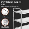 VEVOR Kitchen Utility Cart, 3 Tiers, Wire Rolling Cart with 450LBS Capacity, Steel Service Cart on Wheels, Metal Storage Trolley - 4 of 4