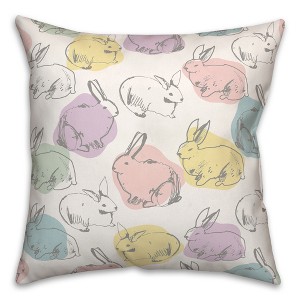 Creative Products Colorful Bunny Pattern 18 x 18 Indoor / Outdoor Pillow - 1 of 3