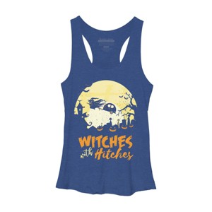 Women's Design By Humans Halloween Camping Witches Hitches Funny By RedBirdLS Racerback Tank Top - 1 of 3
