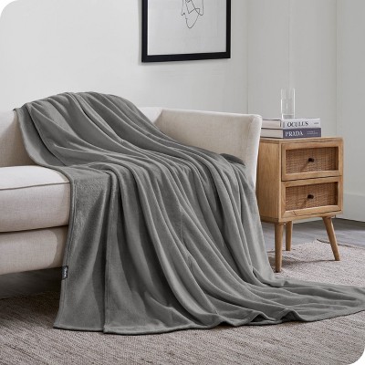 Grey Microplush Giant Fleece Blanket By Bare Home : Target