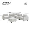104''W Sectional Sofa Couch Set, U-Shaped Upholstered Couch Set Sofa Chair with 2 Consoles, USB Charger, Drawers and Pockets -ModernLuxe - 3 of 4