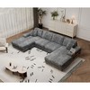 137" Oversized Corduroy U-Shaped Sectional Sofa with Double Chaise and Armrest Storage - 2 of 4