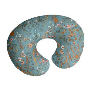 Sweet Jojo Designs Girl Support Nursing Pillow Cover (Pillow Not Included) Boho Floral Wildflower Blue Orange and Pink - 1 of 4