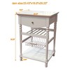 eHemco Euro Kitchen Cart with 1 Drawer, 2 Storage Shelves and 1 Basket, White - 4 of 4