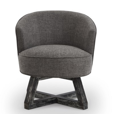 NicBex Linen Swivel Accent Chair,Upholstered Swivel Living Room Chairs with Curved Backrest and Wood Base,Accent Chairs for Living Room