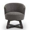 Sapphtopaz Accent Chair Linen Swivel Chairs for Bedrooms Upholstery Comfy Chair with Cross-Shaped Wooden Base Modern Chair for Living Room - 4 of 4