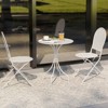 Tangkula 3 Piece Patio Set w/ Rattan-like Pattern Metal Patio Folding Bistro Set for 2 - 2 of 4