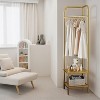 Corner Coat Rack with Storage - Freestanding Metal Clothes Organizer for Jackets, Hats & More, Ideal for Bedroom or Entryway - 3 of 4