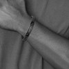 Black Bow Jewelry Black Plated Stainless Steel Navy Blue Leather I.D. Bracelet, 8-8.5 In - 3 of 4