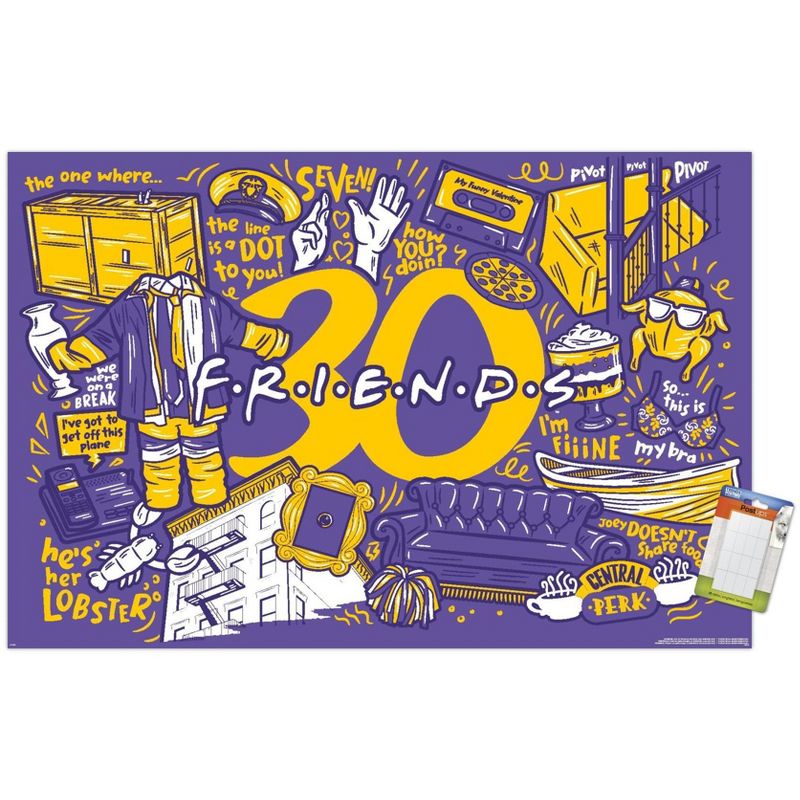 Trends International Friends 30th - Purple Unframed Wall Poster Prints, 1 of 7
