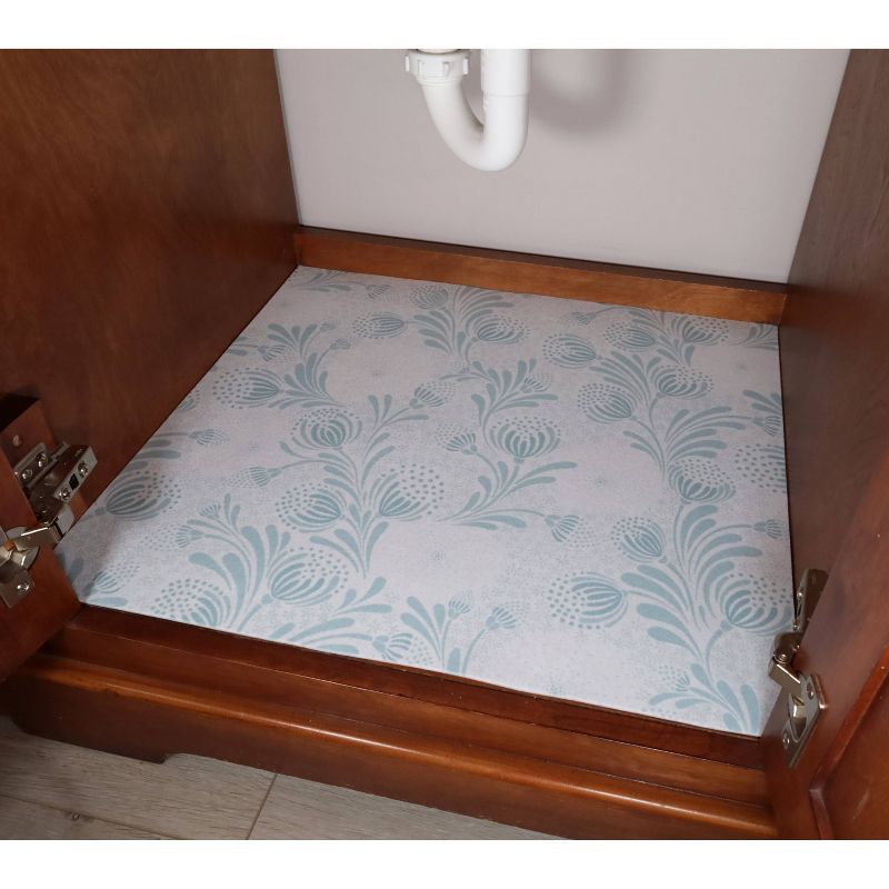 Drymate 24&#34;x59&#34; Under the Sink Mat - Light Blue Floral, 4 of 17