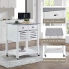 MaseiKar Mobile Rolling Kitchen Island Trolley Serving Cart with Underneath Drawer & Slide-Out Wire Storage Basket - 4 of 4