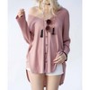 Women's Waffle Knit Long Sleeve Top - My Story - 3 of 4