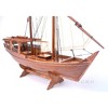 Old Modern Handicrafts Dhow Ship Model 12 Inch Red Cedar Handcrafted with Linen Sails and Wood Base - 3 of 4