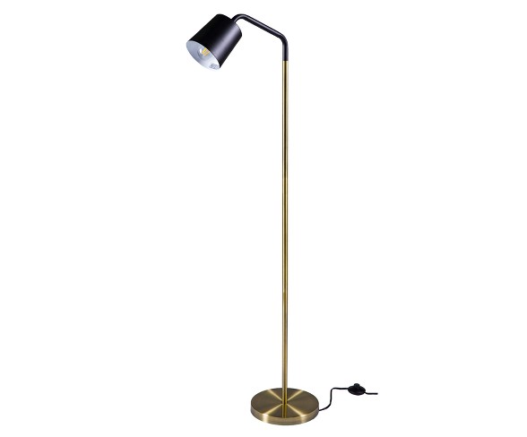 Bray Two Tone Metal Floor Lamp Matte Black (Includes Energy Efficient Light Bulb) - Aiden Lane