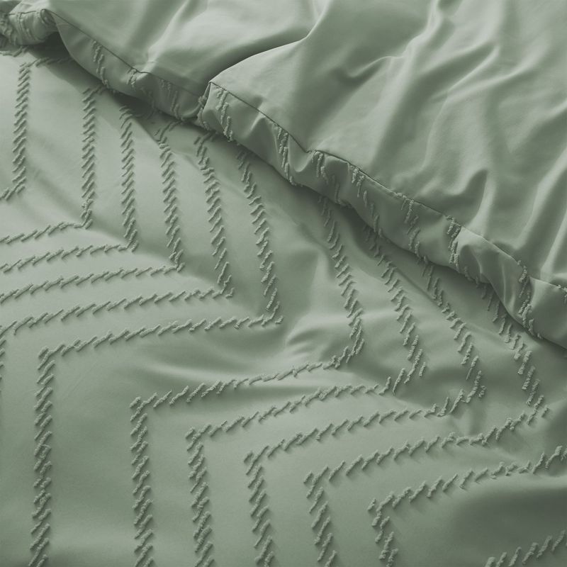 Peace Nest Tufted Clipped Jacquard Geometric Duvet Cover & Pillowcase Set, 4 of 8