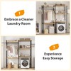 5-Tier Over-The-Washer Storage Shelf - Adjustable Height Laundry Organizer with Double-Layer Wood Shelves - 4 of 4