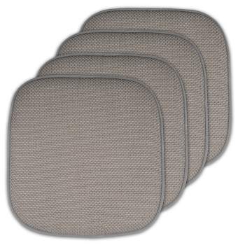 Sweet Home Collection Honeycomb Chair/Seat Memory Foam Cushion Pad Non-Slip Back 6 Pack, Silver