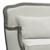 56" Tania Sofas Cream Linen and Brown Finish - Acme Furniture: French Cabriole, Nailhead Trim, No Assembly Required - 3 of 4