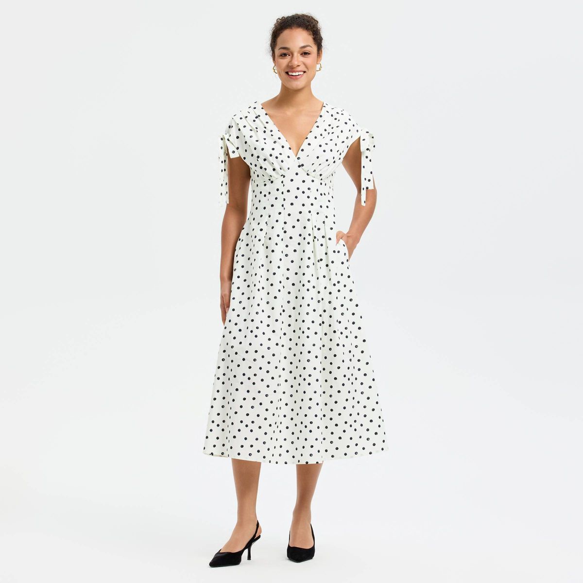 Women's Tie Shoulder Midi Dress - A New Day™ - thumbnail 4