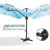 10FT Cantilever Umbrella With Base, Square Single Top Outdoor Umbrella With 360-Degree Rotation, Offset Patio Umbrella for Backyard, Deck, Pool - 3 of 4