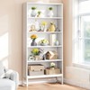 Lirago White Powder-Coated Metal and Particle Board 5-Tier Bookcase 31.5x11.81x70.87 Inch Heavy Duty Storage Shelf - 2 of 4