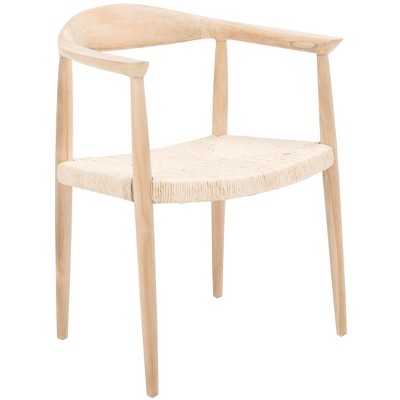 Mid-Century Teak and Twisted Rattan 33" Accent Chair