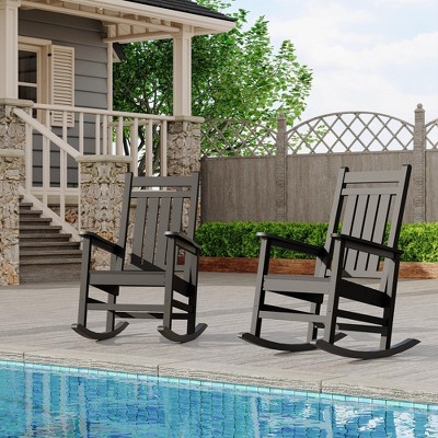 Oversized Rocking Chairs, All Weather Resistant HDPE Outdoor Rocking Chair, High Back Outdoor Rocker for Porch, Patio, Lawn, Garden