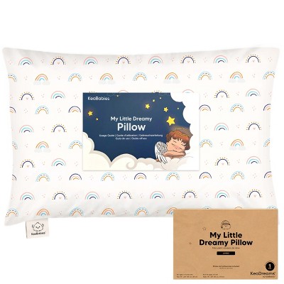 KeaBabies Jumbo Toddler Pillow with Pillowcase, 14X20 Soft Organic Toddler Pillows for Sleeping, Kids Travel Pillow