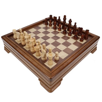 Walnut Wood 7-in-1 Classic Game Set with Chess, Checkers, Backgammon