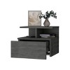INFURNIC Nightstands Augusta Floating Nightstand with 2-Tier Shelf and Drawer Space-Saving Design for Bedroom, Gray, 13.2"*14.01"*11.61" - 4 of 4