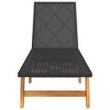 vidaXL Sun Lounger Black and Brown PE rattan Extra Long - 4 of 4