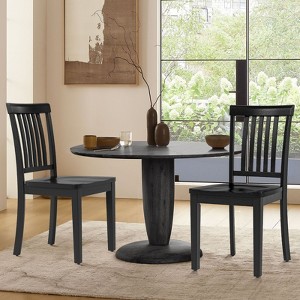 Set of 2 Wooden Windsor Dining Chairs with Spindle High Back, Farmhouse Side Chairs for Kitchen or Dining Room - 1 of 4